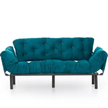 Canapea extensibila NITTA, 3 locuri, verde petrol, 185x70x85 cm imagine