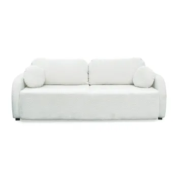 Canapea extensibila NOVA, 3 locuri, cu arcuri si lada depozitare, alb, 226x103x90 cm imagine