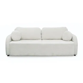 Canapea extensibila NOVA, 3 locuri, cu arcuri si lada depozitare, crem, 226x103x90 cm imagine