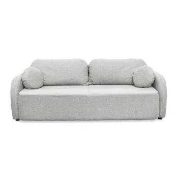 Canapea extensibila NOVA, 3 locuri, cu arcuri si lada depozitare, gri, 226x103x90 cm imagine