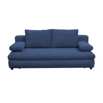 Canapea extensibila OLIMP, 3 locuri, cu arcuri si lada depozitare, albastru, 203x100x85 cm imagine