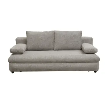 Canapea extensibila OLIMP, 3 locuri, cu arcuri si lada depozitare, bej inchis, 203x100x85 cm imagine