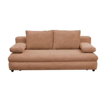 Canapea extensibila OLIMP, 3 locuri, cu arcuri si lada depozitare, caramiziu, 203x100x85 cm imagine