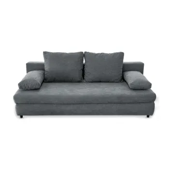Canapea extensibila OLIMP, 3 locuri, cu arcuri si lada depozitare, gri, 203x100x85 cm imagine