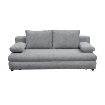 Canapea extensibila OLIMP, 3 locuri, cu arcuri si lada depozitare, gri deschis, 203x100x85 cm imagine