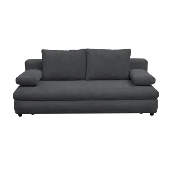 Canapea extensibila OLIMP, 3 locuri, cu arcuri si lada depozitare, gri inchis, 203x100x85 cm imagine