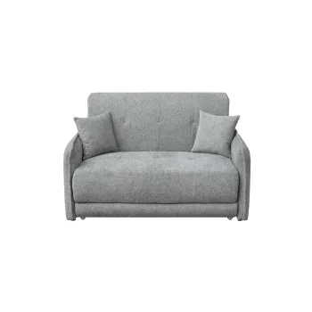 Canapea extensibila PARMA, 2 locuri, cu arcuri si lada depozitare, gri, 145x110x90 cm imagine