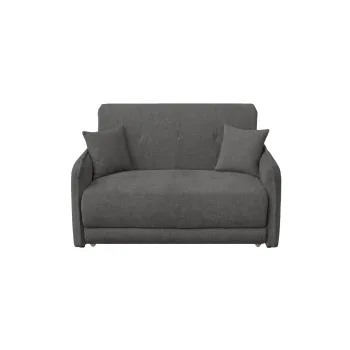 Canapea extensibila PARMA, 2 locuri, cu arcuri si lada depozitare, gri deschis, 145x110x90 cm imagine