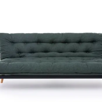 Canapea extensibila SAKI, 3 locuri, verde, 185x82x92 cm imagine