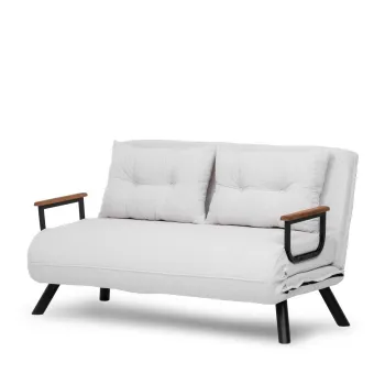 Canapea extensibila SANDO, 2 locuri, alb, 133x78x78 cm imagine
