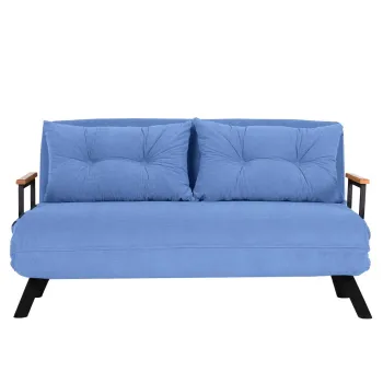 Canapea extensibila SANDO, 2 locuri, albastru, 133x78x78 cm imagine
