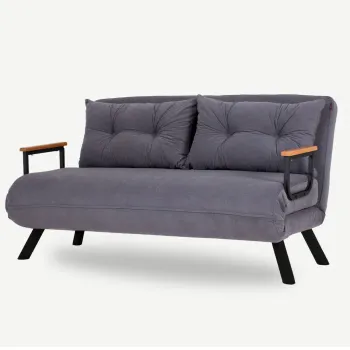 Canapea extensibila SANDO, 2 locuri, gri, 133x78x78 cm imagine