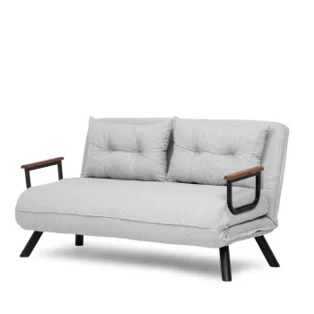 Canapea extensibila SANDO, 2 locuri, gri, 133x78x78 cm imagine