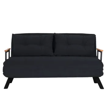 Canapea extensibila SANDO, 2 locuri, negru, 133x78x78 cm imagine