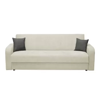 Canapea FANTAZI S extensibila, 3 locuri, cu arcuri, lada depozitare, bej, 225x80x90 cm imagine