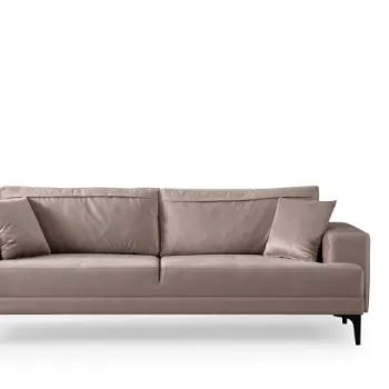 Canapea fixa ASTANA, 3 locuri, bej, 234x100x78 cm imagine