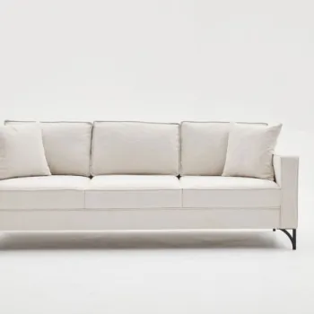 Canapea fixa BERLIN, 3 locuri, crem + negru, 220x91x83 cm imagine