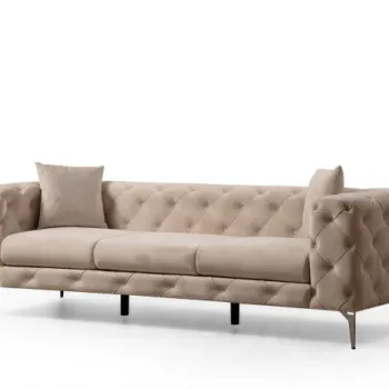 Canapea fixa COMO, 3 locuri, ecru, 237x90x70 cm imagine