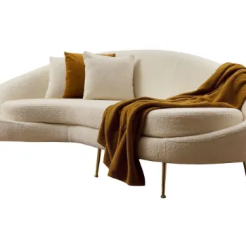 Canapea fixa ESES, 3 locuri, colt dreapta, crem, 255x120x85 cm imagine