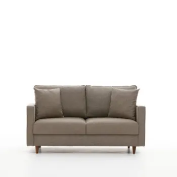 Canapea fixa EVA, 2 locuri, crem, 155x90x82 cm imagine