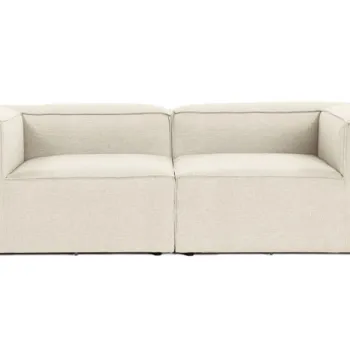 Canapea fixa FORA, 2 locuri, ecru, 214x105x66 cm imagine