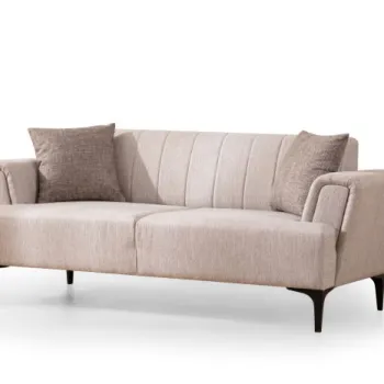 Canapea fixa HAMLET, 2 locuri, bej, 180x95x77 cm imagine