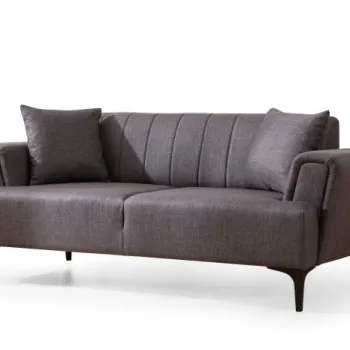 Canapea fixa HAMLET, 2 locuri, gri inchis, 180x95x77 cm imagine