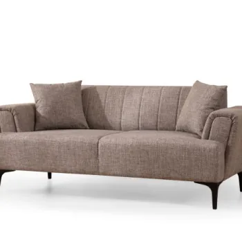 Canapea fixa HAMLET, 2 locuri, maro deschis, 180x95x77 cm imagine