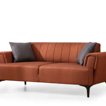 Canapea fixa HAMLET, 2 locuri, rosu de tigla, 180x95x77 cm imagine