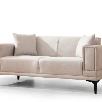 Canapea fixa HORIZON, 2 locuri, ecru, 170x85x77 cm imagine