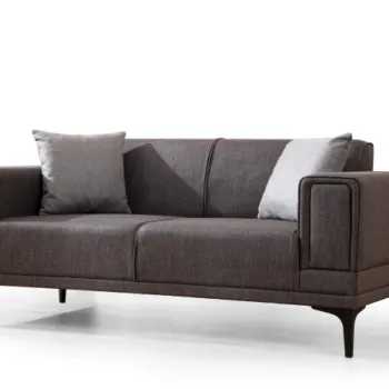 Canapea fixa HORIZON, 2 locuri, gri inchis, 170x85x77 cm imagine