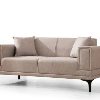 Canapea fixa HORIZON, 2 locuri, maro deschis, 170x85x77 cm imagine