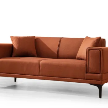 Canapea fixa HORIZON, 2 locuri, rosu de tigla, 170x85x77 cm imagine