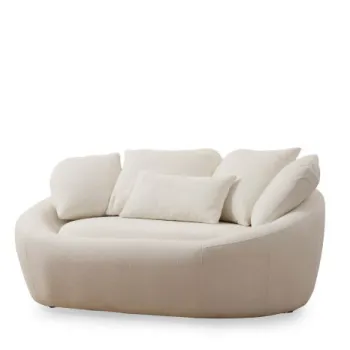 Canapea fixa MIDYE, 2 locuri, crem, 155x120x67 cm imagine