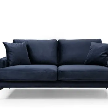 Canapea fixa PAPIRA, 2 locuri, albastru marin, 175x90x88 cm imagine