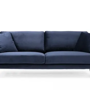 Canapea fixa PAPIRA, 3 locuri, albastru marin, 205x90x88 cm imagine