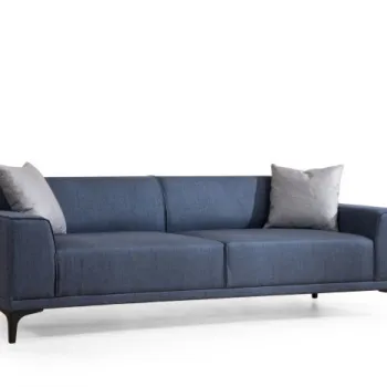 Canapea fixa PETRA, 3 locuri, albastru, 215x86x87 cm imagine