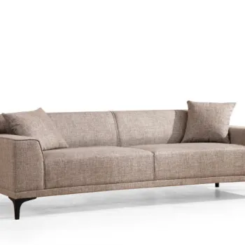 Canapea fixa PETRA, 3 locuri, cafeniu, 215x86x87 cm imagine