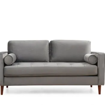 Canapea fixa ROME, 2 locuri, gri deschis, 175x90x70 cm imagine