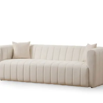 Canapea fixa ROYAL, 3 locuri, crem, 225x90x75 cm imagine