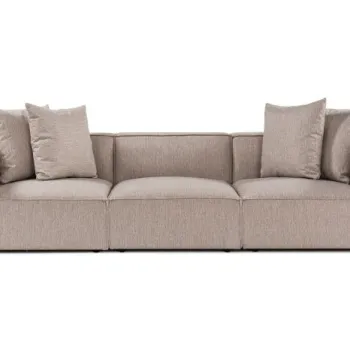 Canapea fixa SORA, 3 locuri, bej nisip, 270x95x65 cm imagine