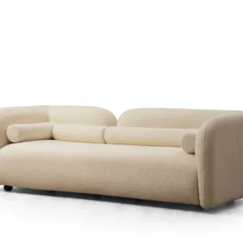 Canapea fixa VICTORIA, 3 locuri, crem, 228x90x74 cm imagine