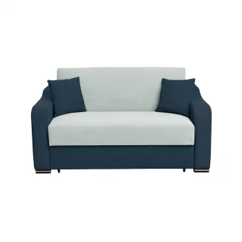 Canapea FRUNZA extensibila, 2 locuri, cu arcuri, lada depozitare, albastru + gri albastrui, 165x110x90 cm imagine