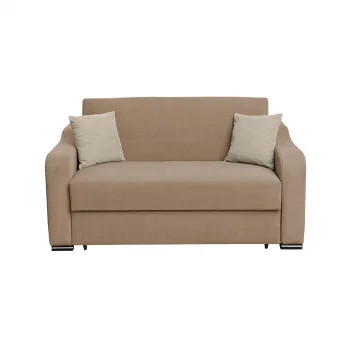 Canapea FRUNZA extensibila, 2 locuri, cu arcuri, lada depozitare, bej + crem, 165x110x90 cm imagine