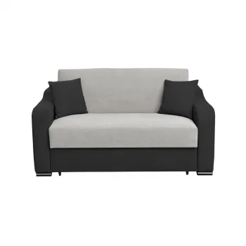 Canapea FRUNZA extensibila, 2 locuri, cu arcuri, lada depozitare, gri inchis + gri deschis, 165x110x90 cm imagine