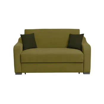 Canapea FRUNZA extensibila, 2 locuri, cu arcuri, lada depozitare, verde deschis + verde inchis, 165x110x90 cm imagine