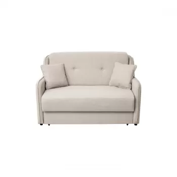 Canapea GALA extensibila, 2 locuri, cu arcuri si lada depozitare, bej, 140x100x95 cm imagine