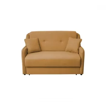 Canapea GALA extensibila, 2 locuri, cu arcuri si lada depozitare, galben, 140x100x95 cm imagine