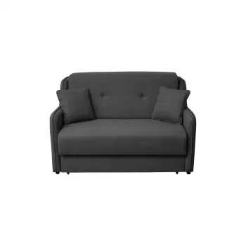 Canapea GALA extensibila, 2 locuri, cu arcuri si lada depozitare, gri inchis, 140x100x95 cm imagine