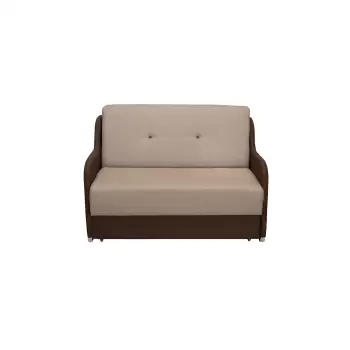 Canapea GALA extensibila, 2 locuri, cu arcuri si lada depozitare, maro deschis, 140x100x95 cm imagine